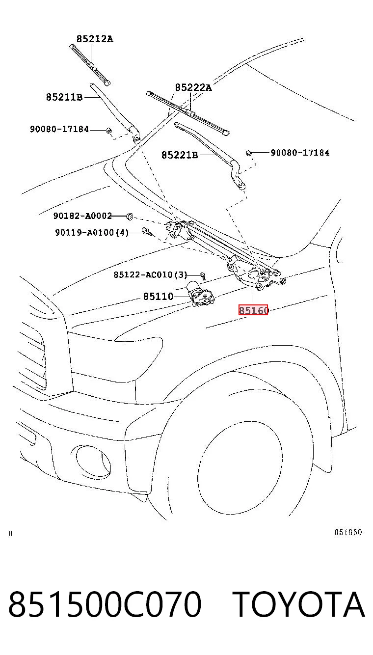 851500C070 Toyota Трапеція склоочисника