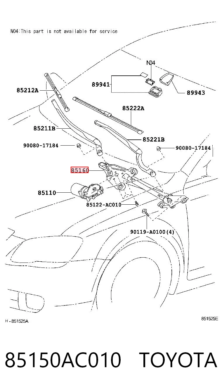 85150AC010 Toyota Трапеція склоочисника
