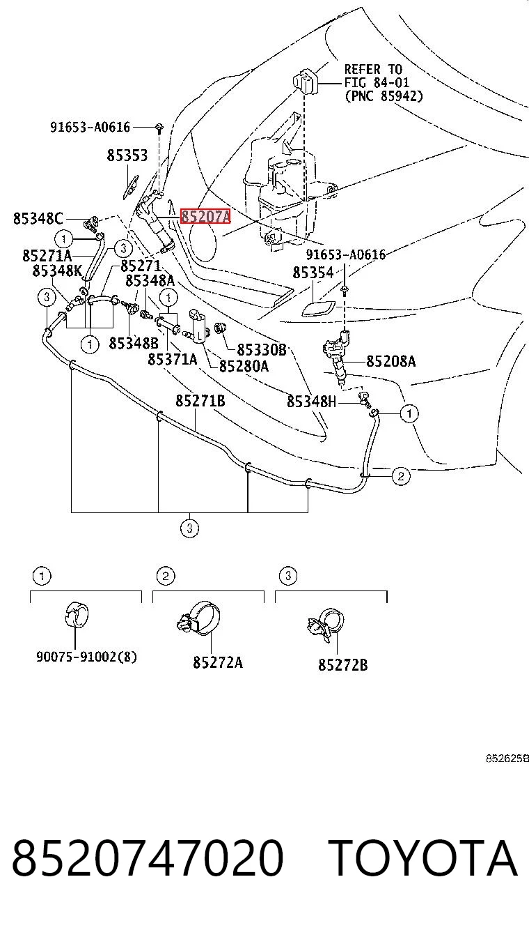 8520747020 Toyota Сопло омивача фари передньої, правої