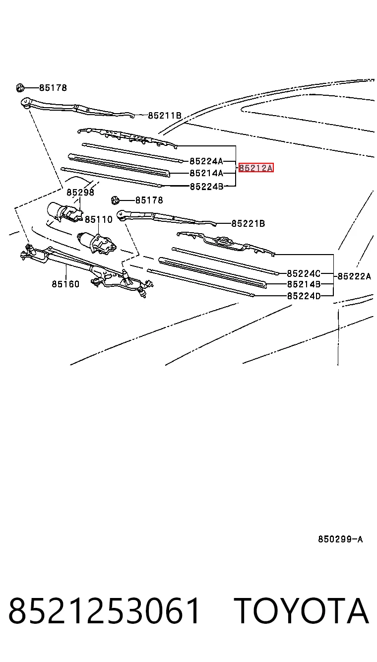 Щітка-двірник лобового скла, пасажирська General Motors 10436444 ціна, від 12.67 USD