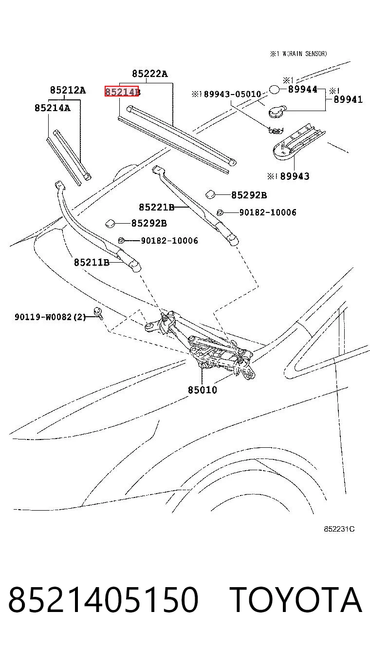 8521405150 Toyota Гумка склоочисника водійська