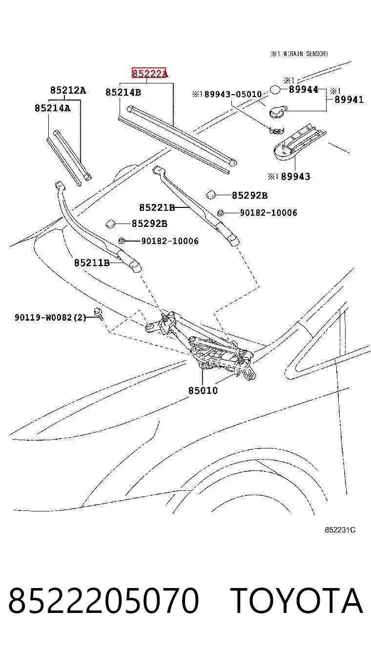 Щітка-двірник лобового скла, водійська Polcar W2VM845V ціна, від 33.36 USD