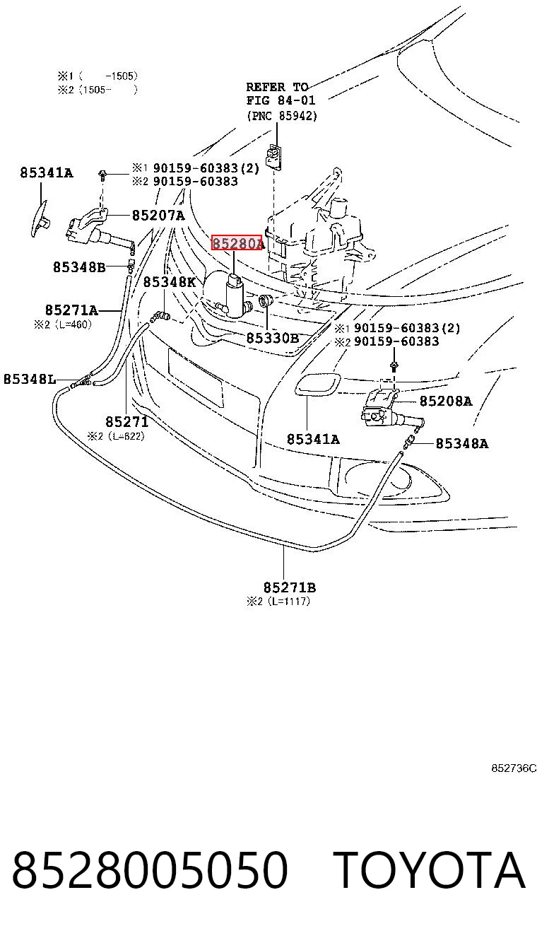 8528005050 Toyota Насос омивача фар