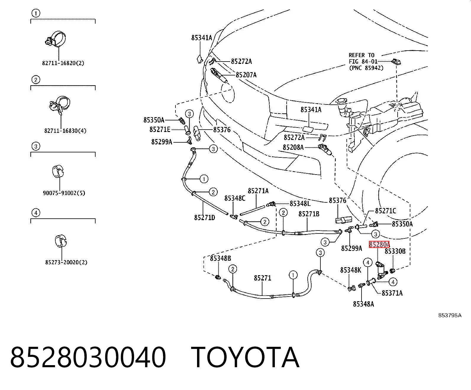 8528030040 Toyota Насос омивача фар