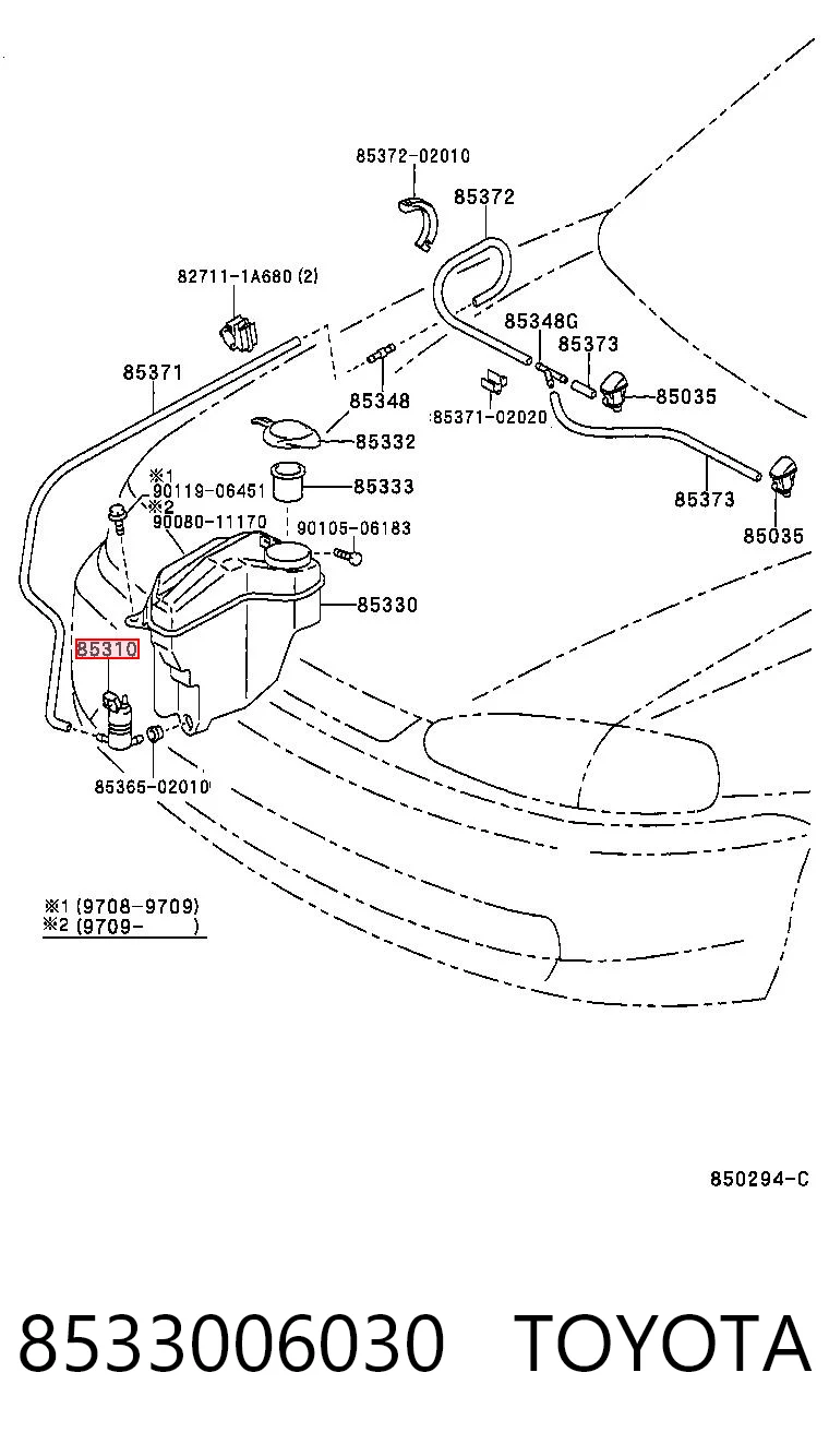 8533006030 Toyota Мотор омивача
