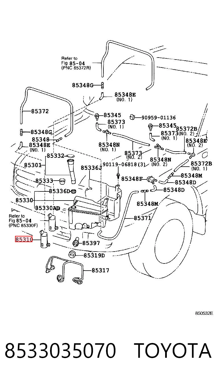 8533035070 Toyota Мотор омивача