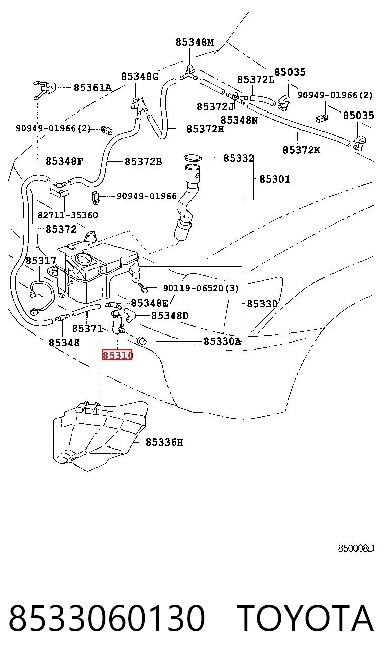 8533060130 Toyota Мотор омивача