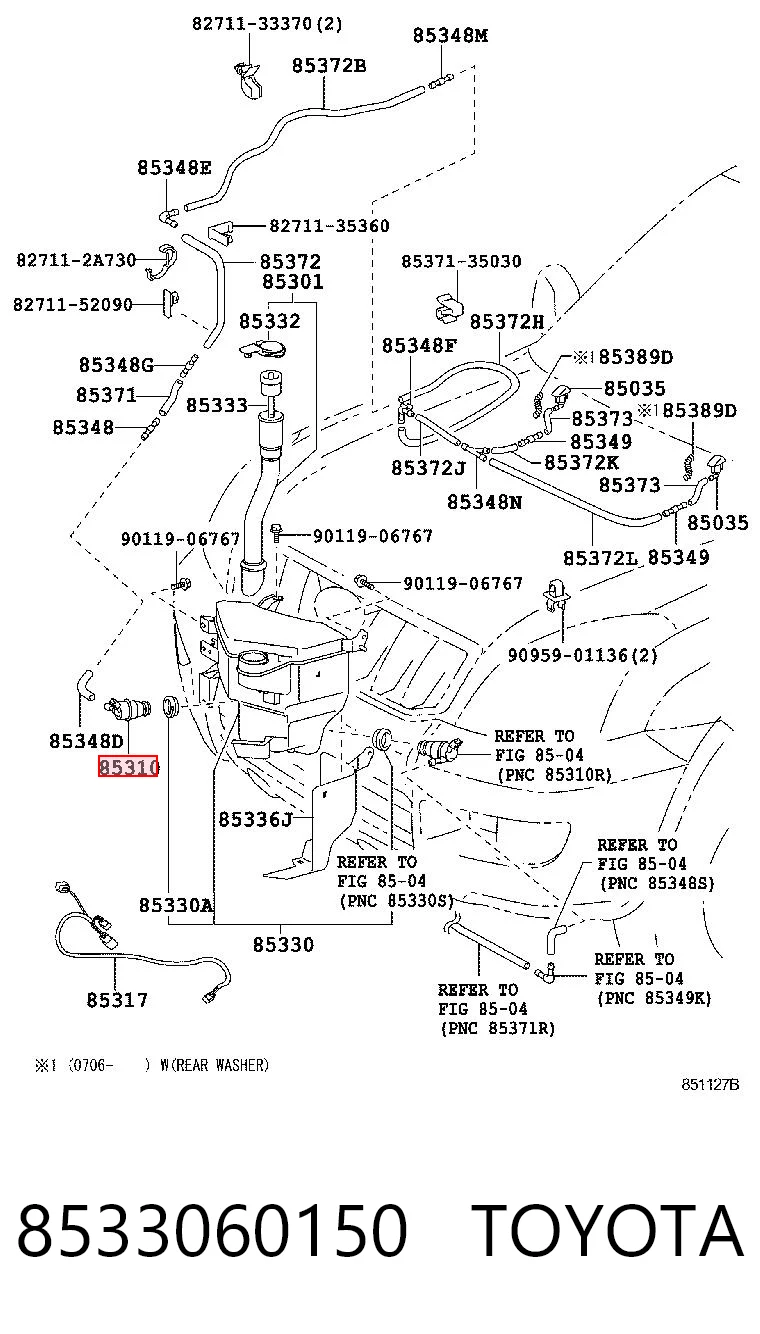 8533060150 Toyota Мотор омивача