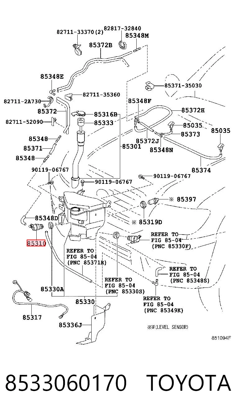 8533060170 Toyota Мотор омивача