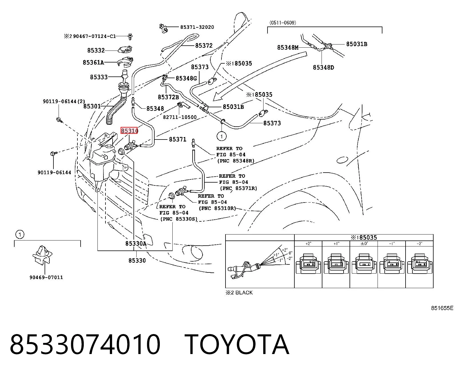 8533074010 Toyota Мотор омивача