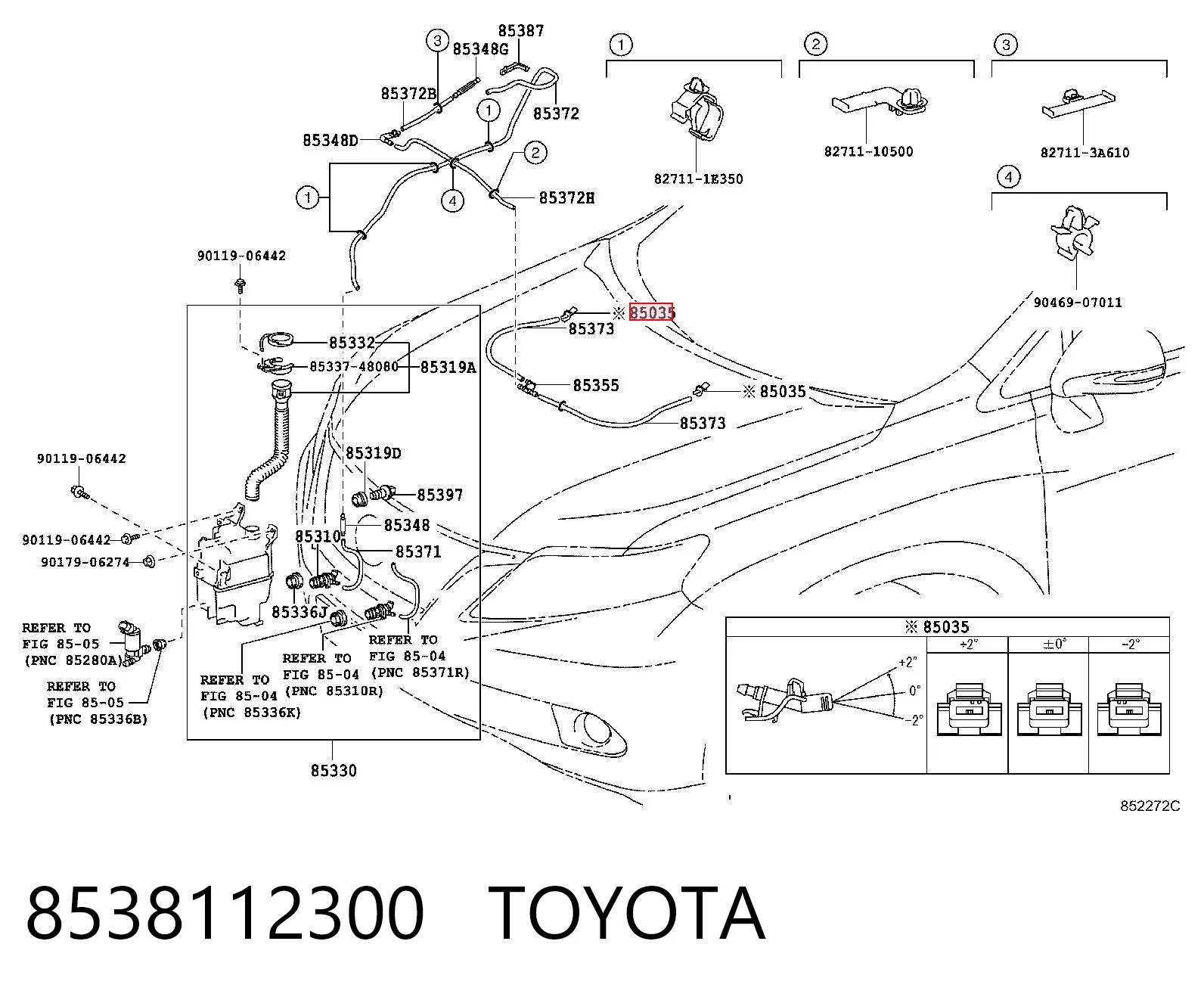 8538112300 Toyota Сопло склоомивача вітрового скла