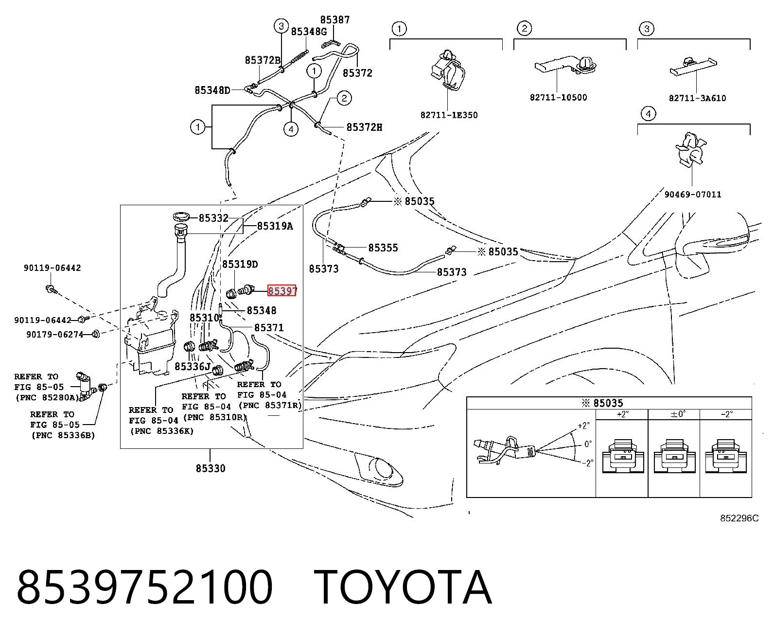 8539752100 Toyota Датчик рівня бачка склоомивача