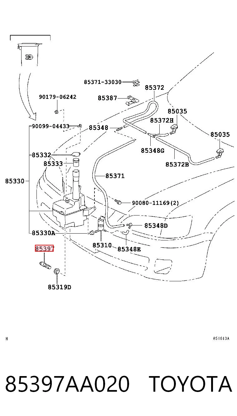 85397AA020 Toyota Датчик рівня бачка склоомивача