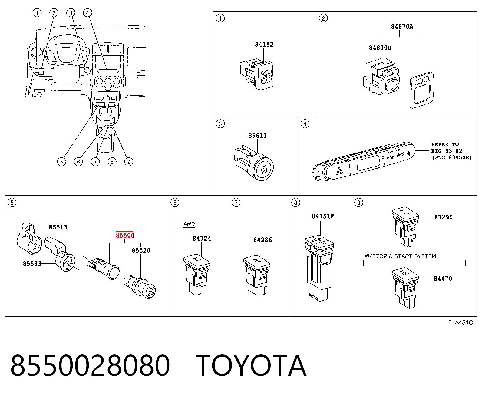8550028080 Toyota Розетка запальнички