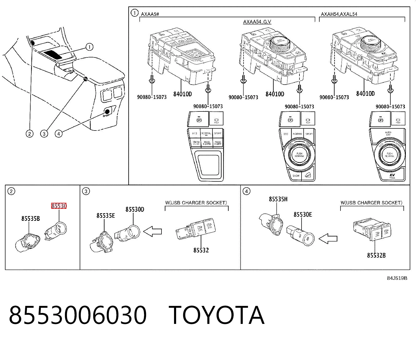 8553006030 Toyota Гніздо-розетка прикурювача