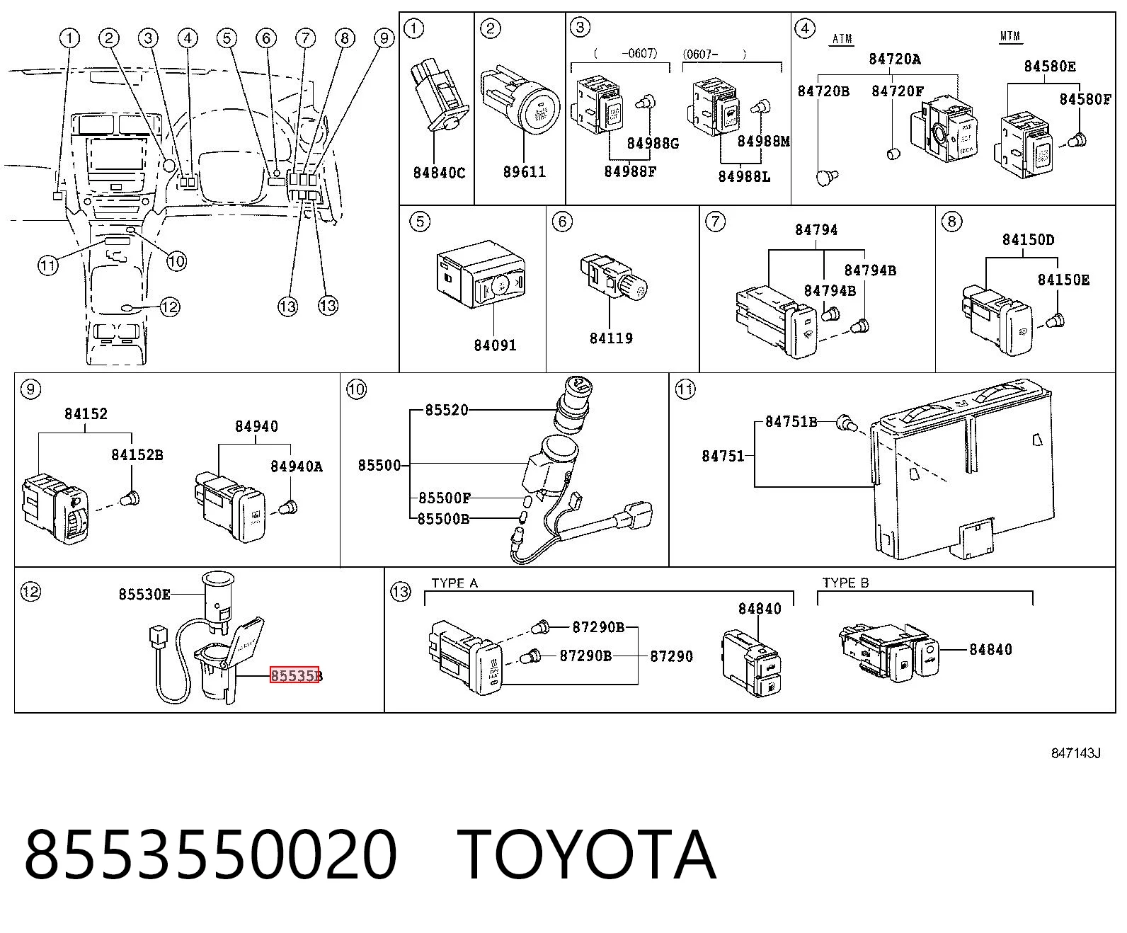 8553550020 Toyota 