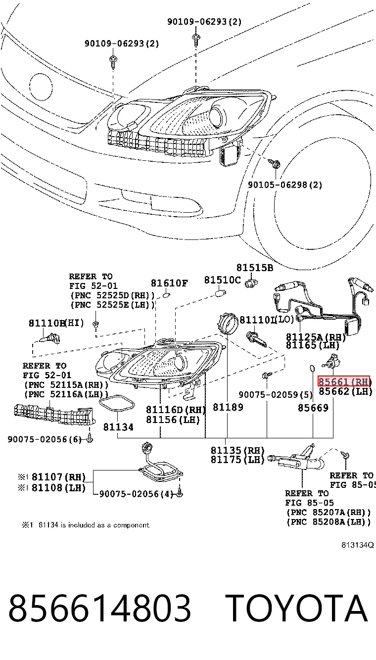 Двигун корректора фари на Lexus RX 300/330/350/400H U3