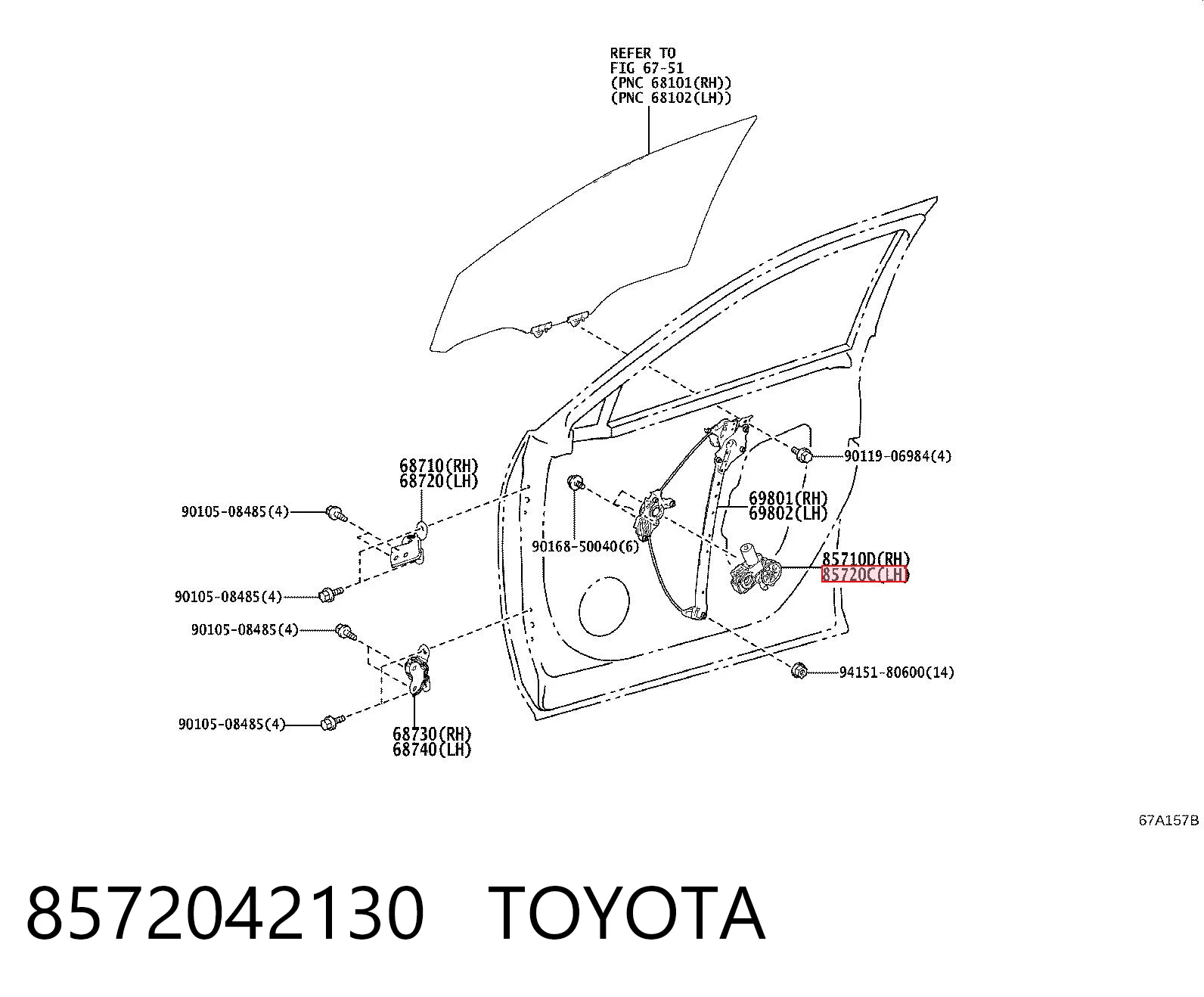 Склопідйомник з електродвигуном Toyota RAV4 V позашляховик (A5,H5) (2018 - 2025) ціна, від 48.15 USD