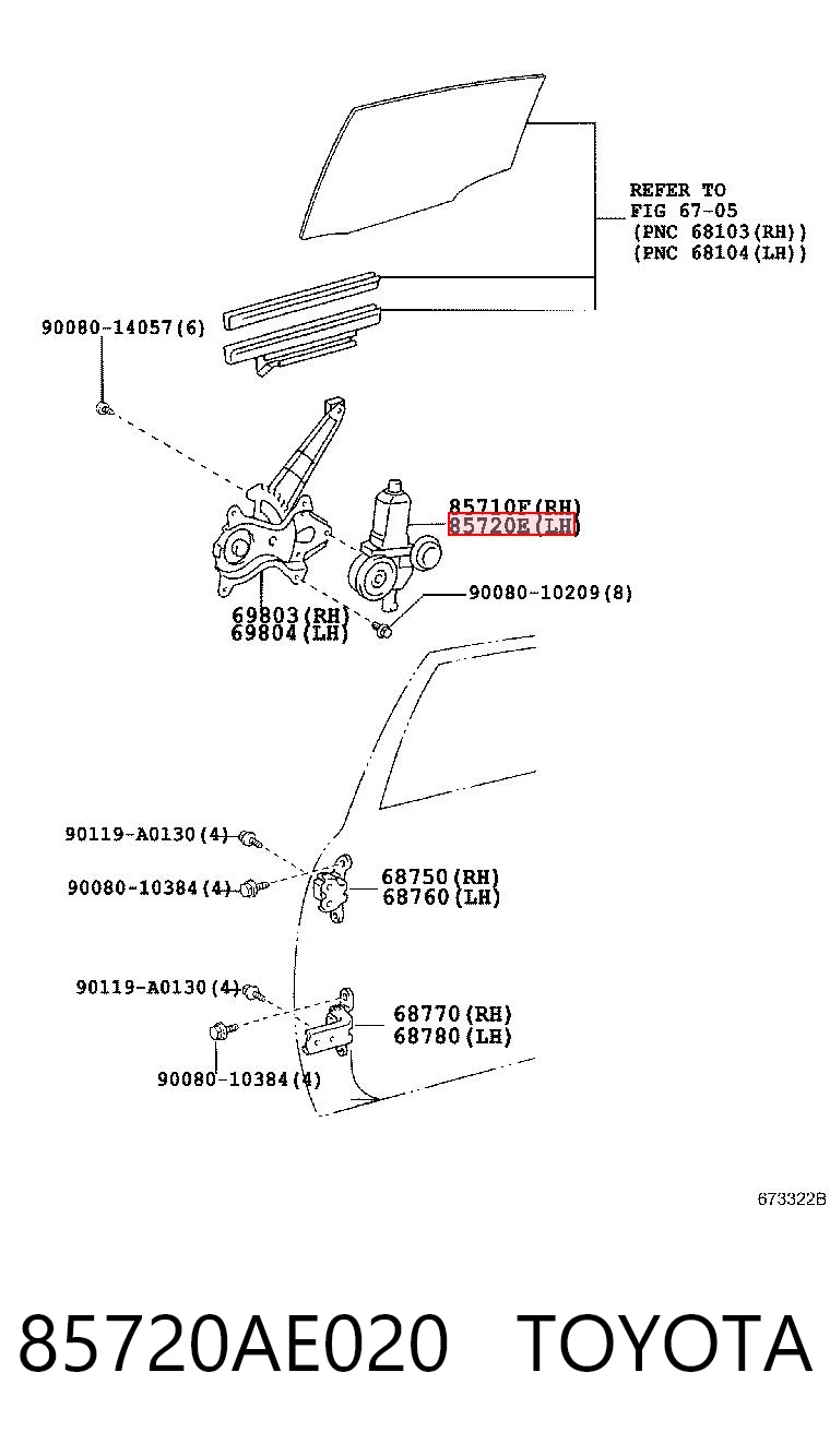 85720AE020 Toyota Мотор склопідйомника водійських дверей