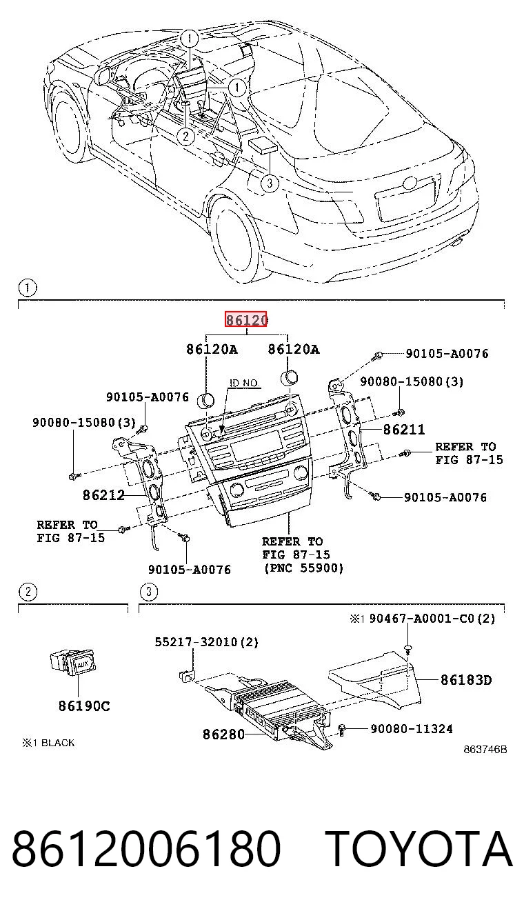 8612006180 Toyota Магнітола (радіо AM/FM)
