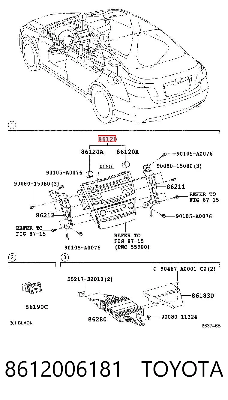 8612006181 Toyota Магнітола (радіо AM/FM)