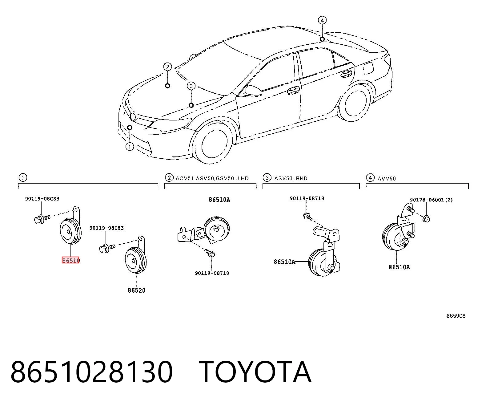 8651028130 Toyota Сигнали звукові
