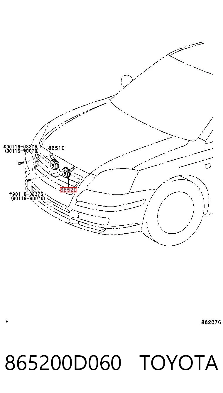 865200D060 Toyota Сигнали звукові
