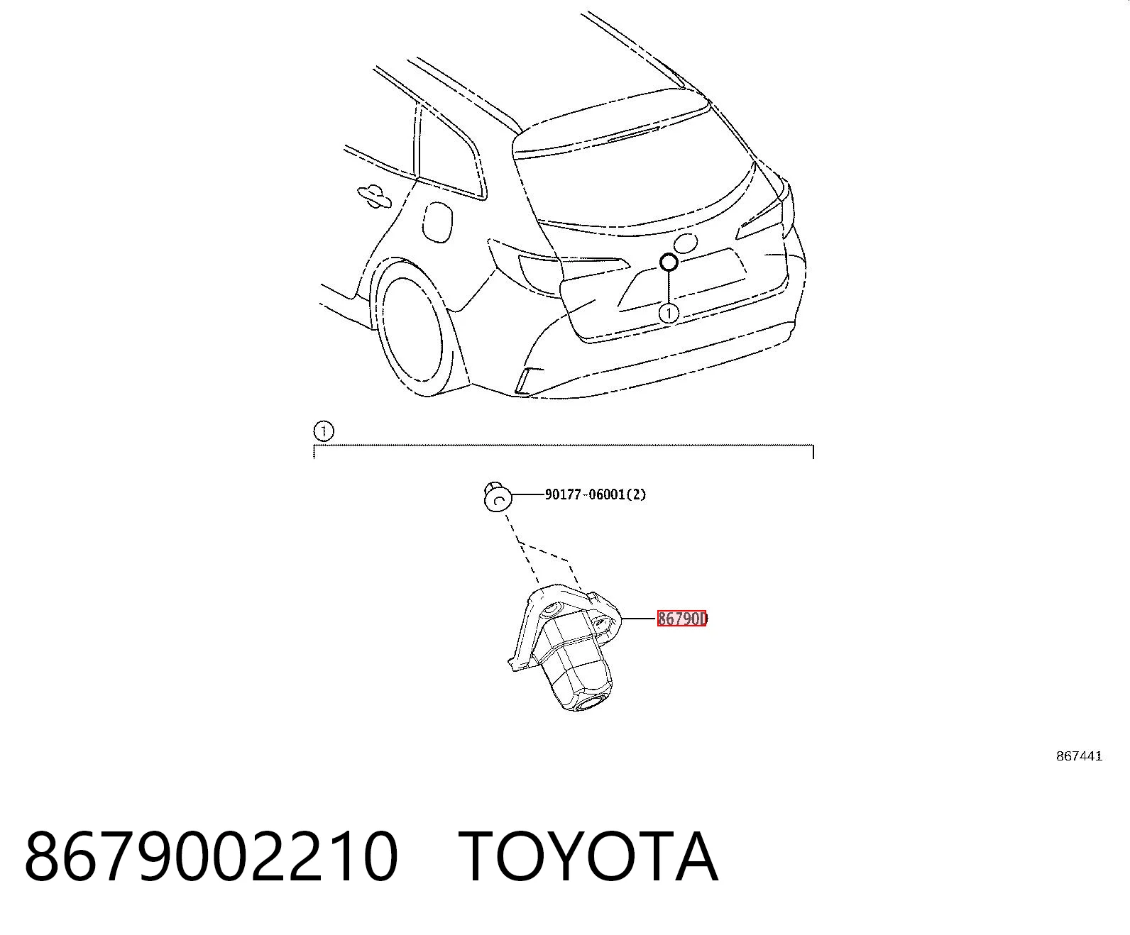 8679002210 Toyota Камера заднього виду