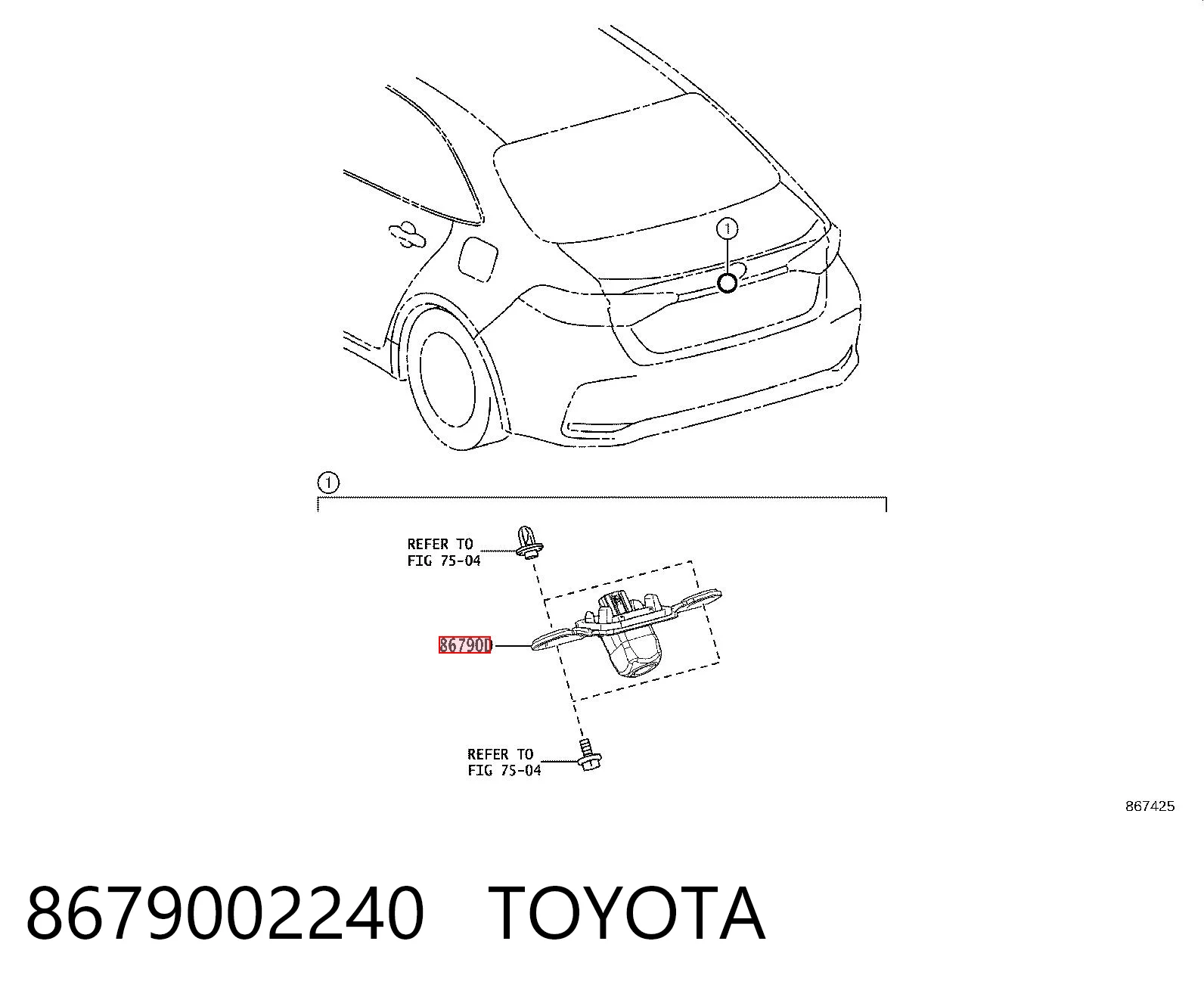 8679002240 Toyota Камера системи забезпечення видимості