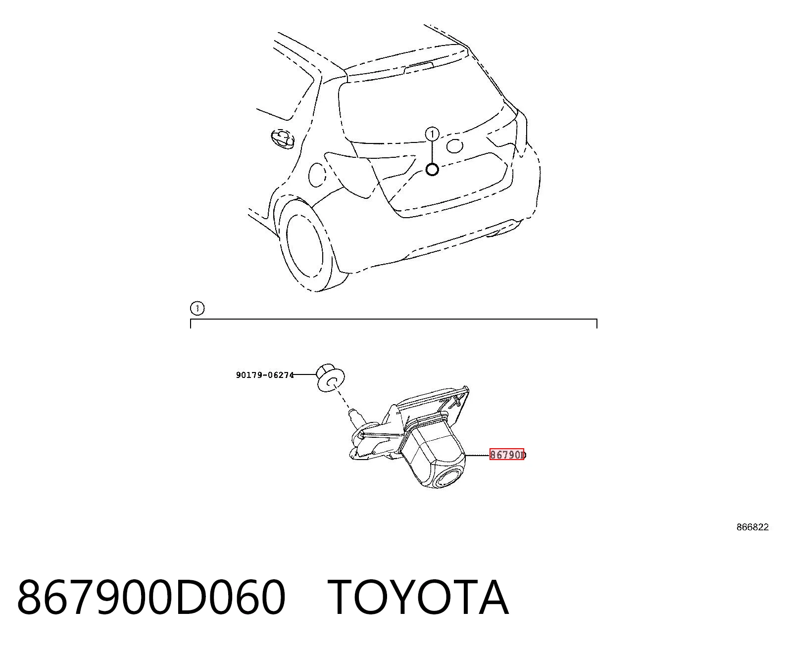 867900D060 Toyota Камера заднього виду