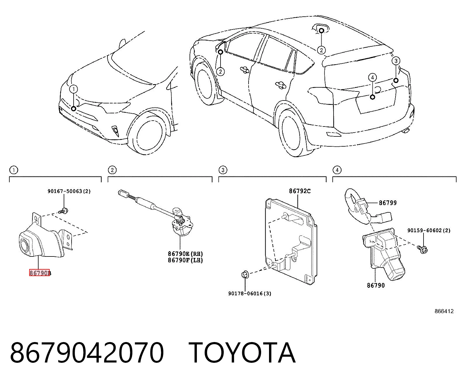 8679042070 Toyota Камера заднього виду