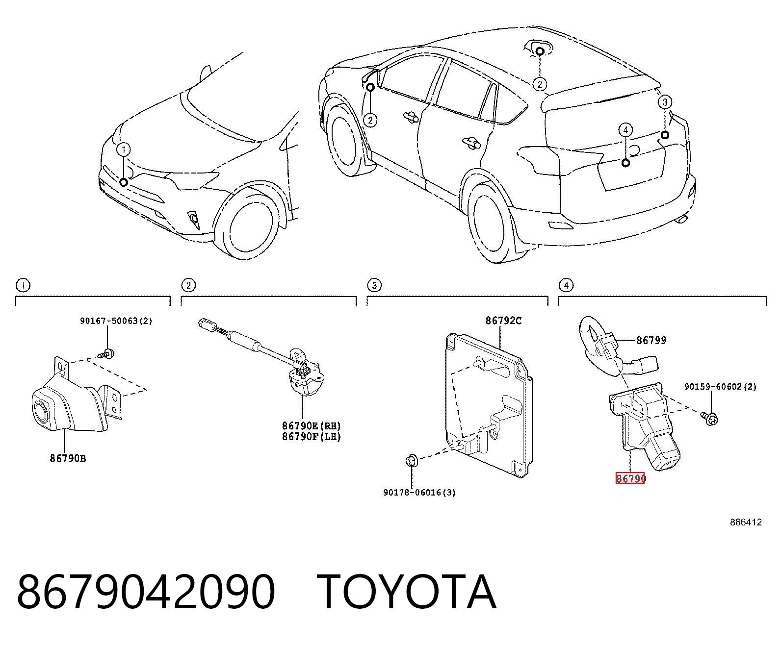 8679042090 Toyota Камера заднього виду