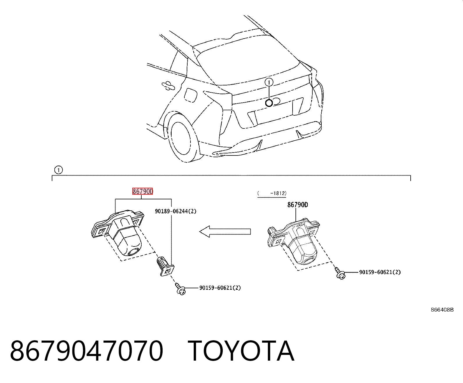 8679047070 Toyota Камера заднього виду