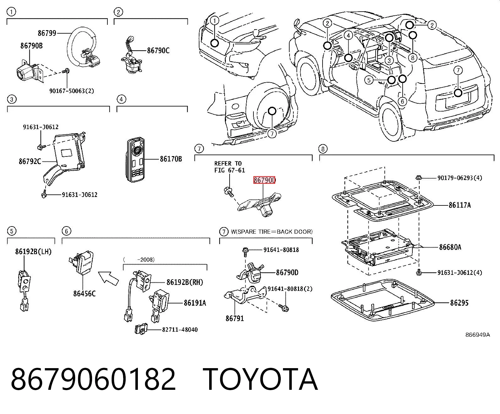 8679060182 Toyota Камера заднього виду