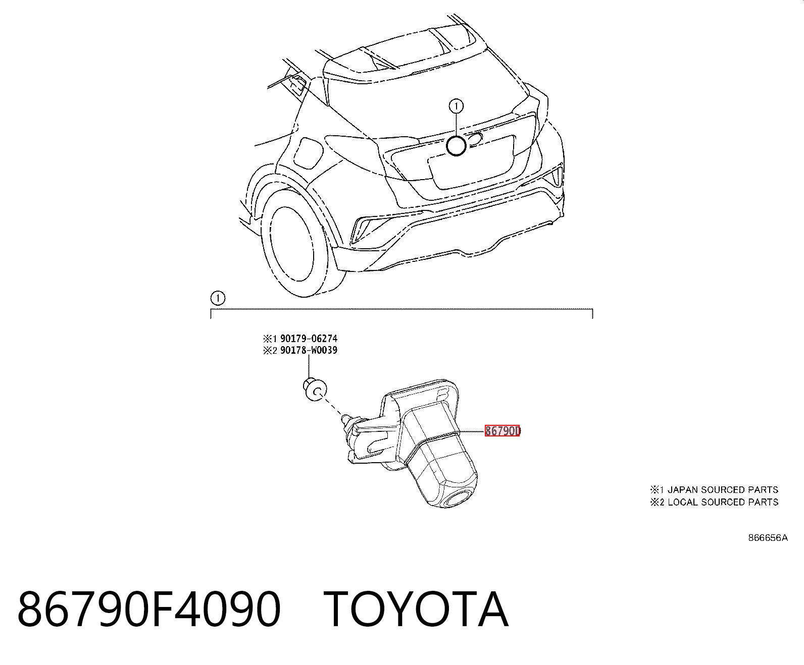 86790F4090 Toyota Камера заднього виду
