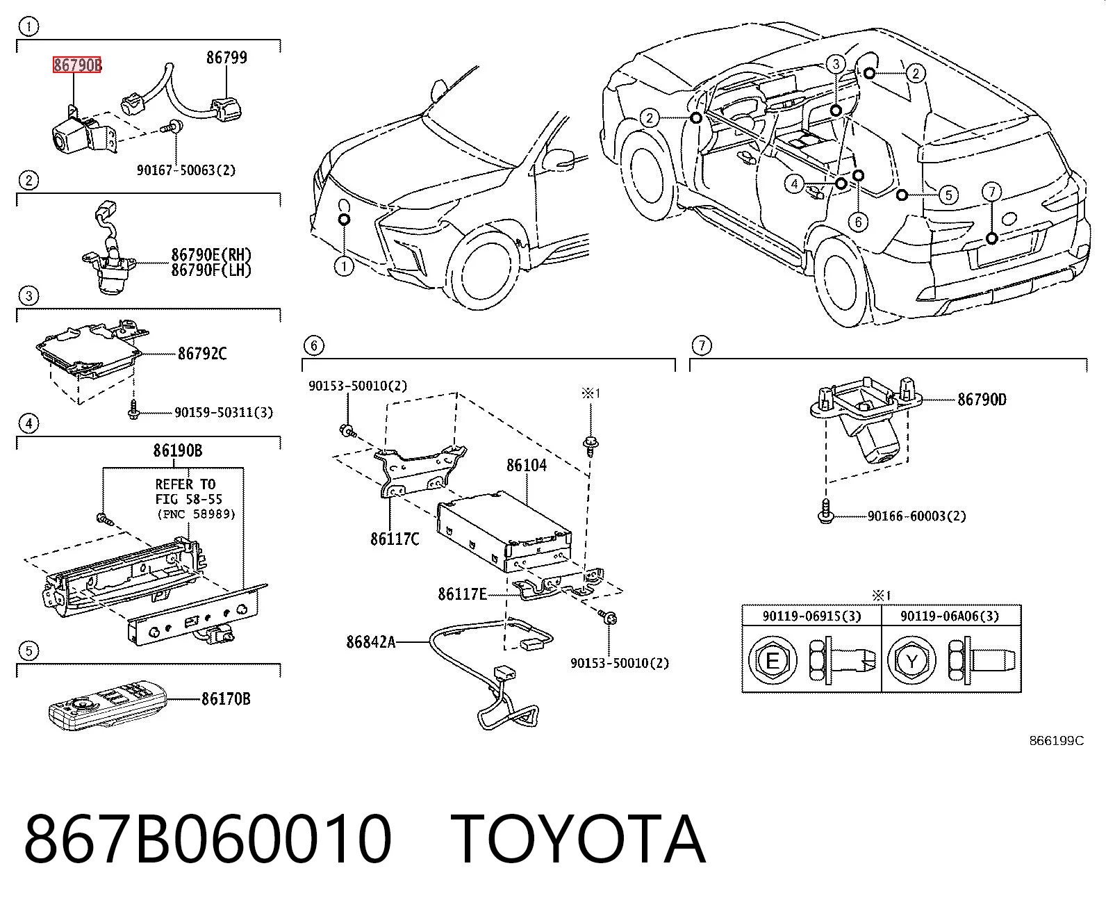 867B060010 Toyota Камера заднього виду
