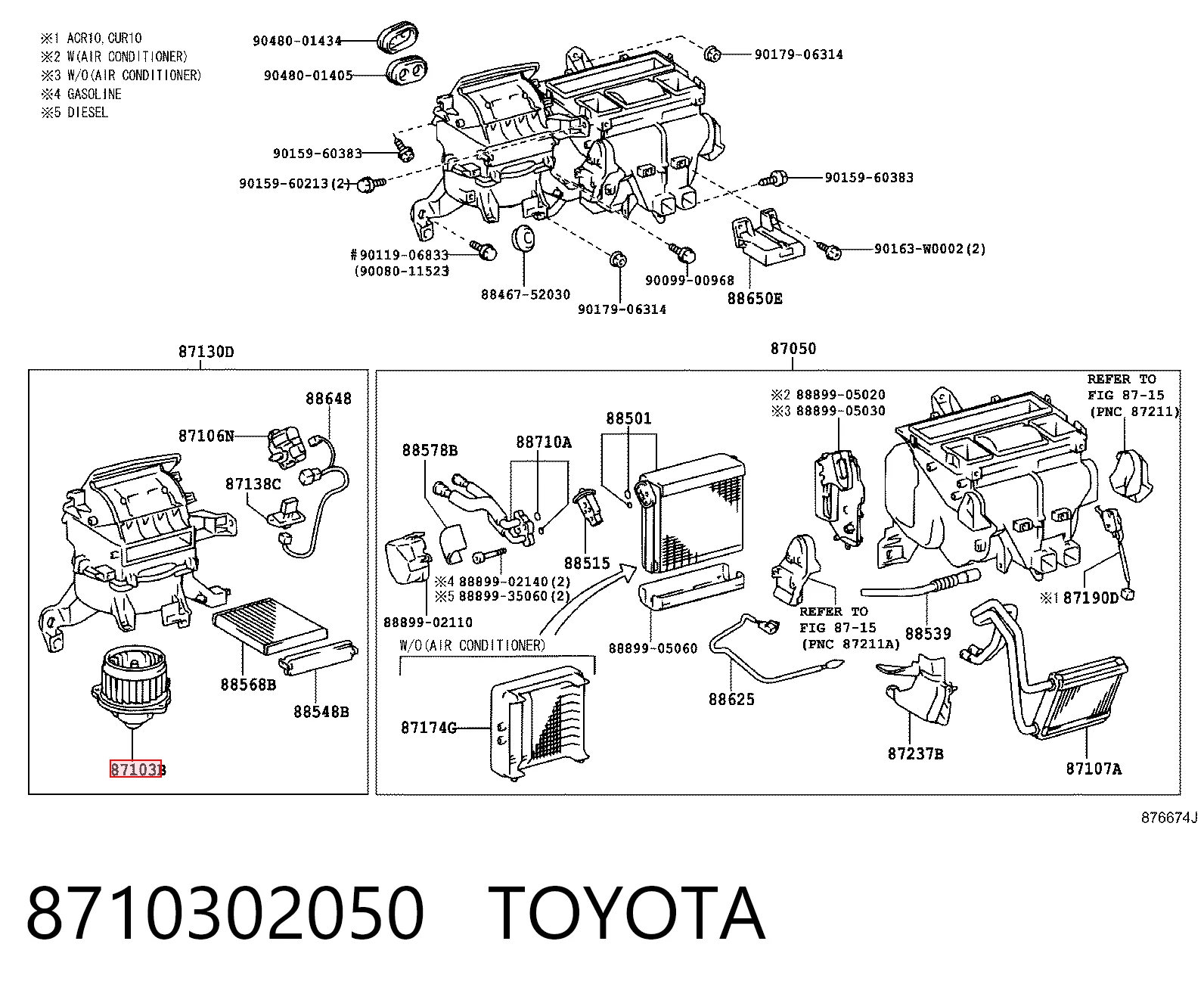 8710302050 Toyota Електромотор пічки