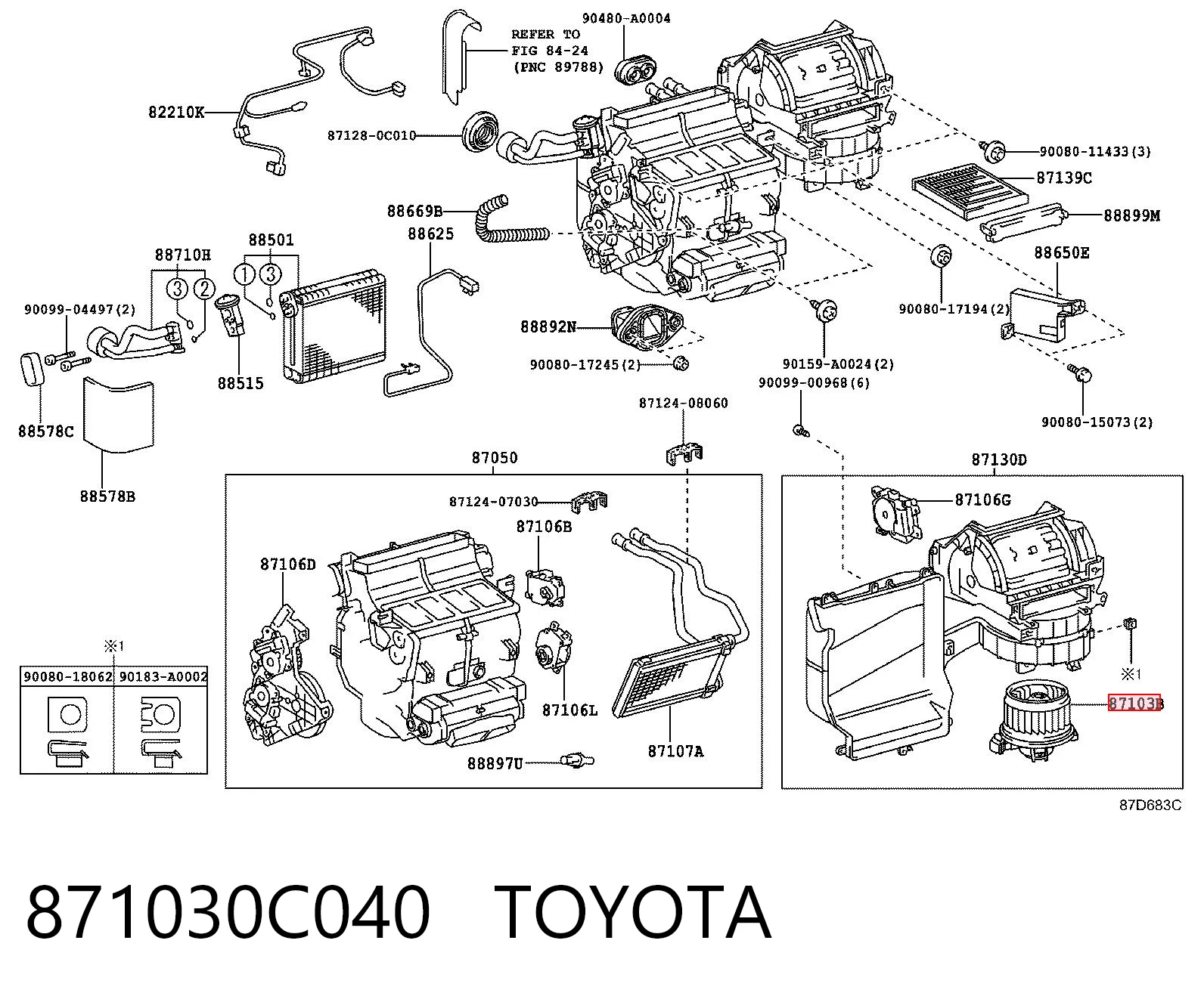 871030C040 Toyota Електромотор пічки