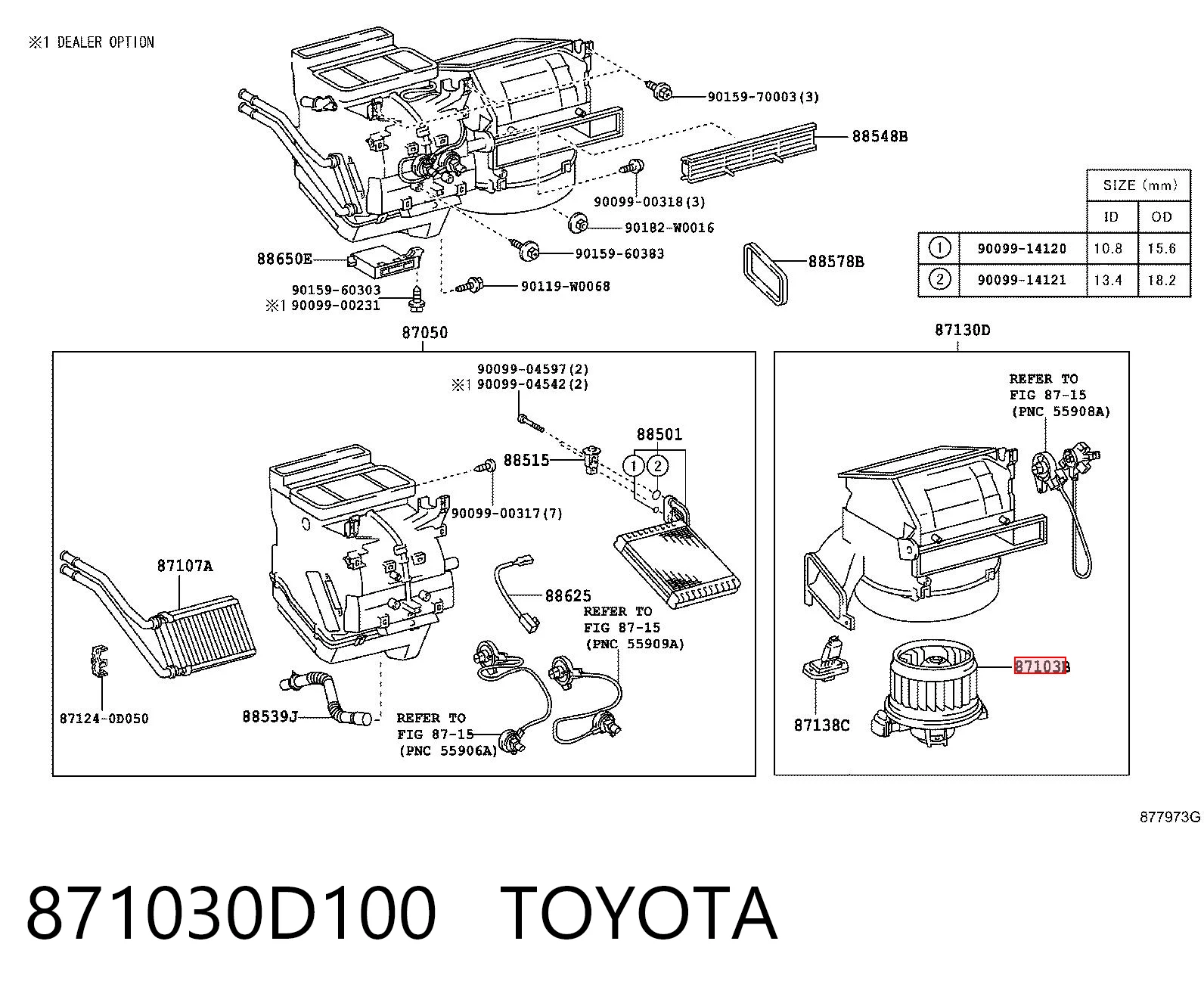 871030D100 Toyota Електромотор пічки