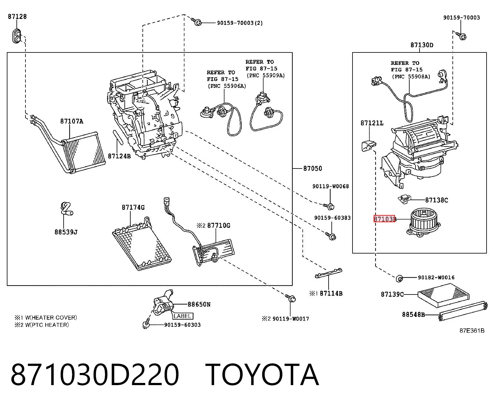 871030D220 Toyota Електромотор пічки