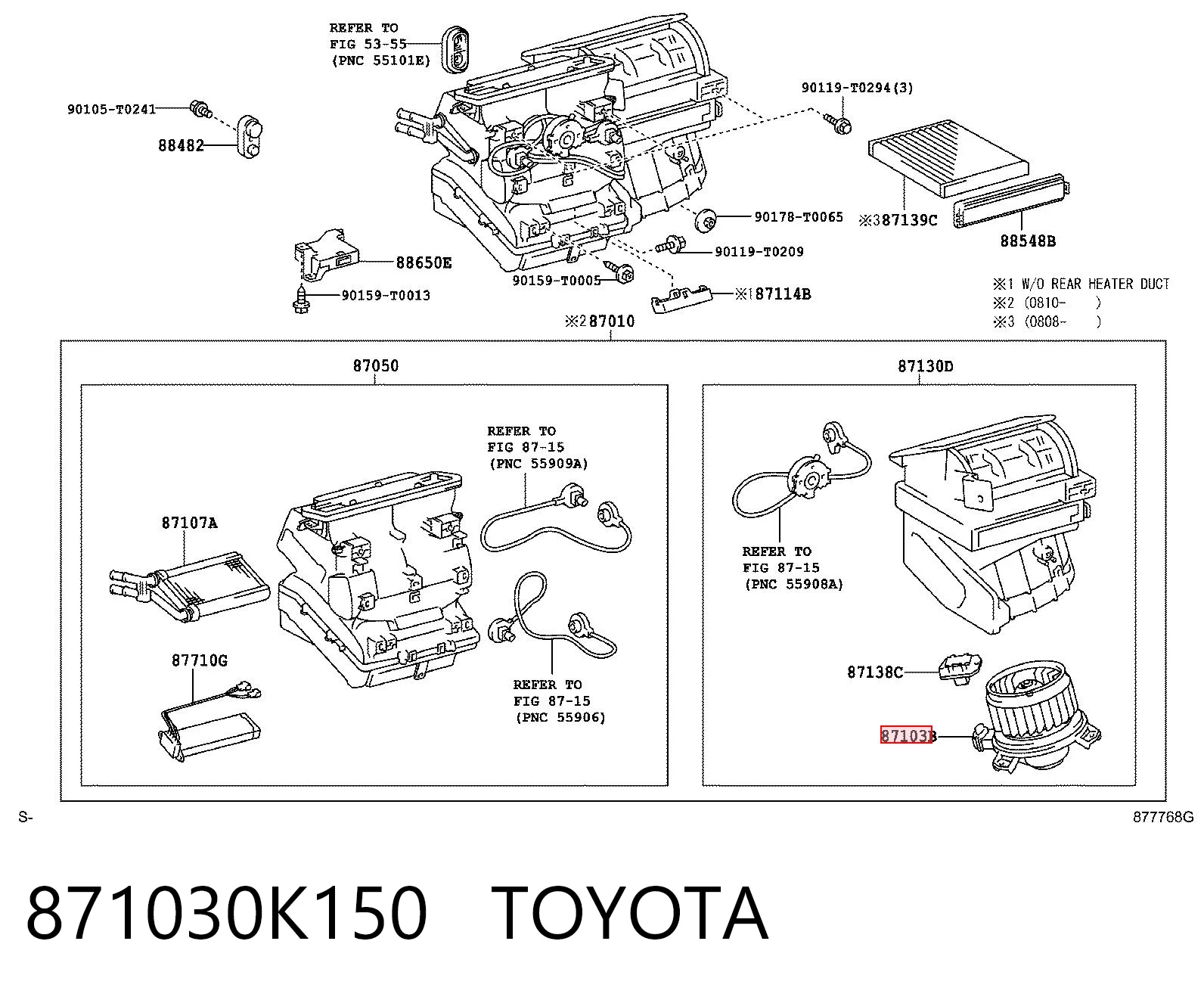 871030K150 Toyota Електромотор пічки