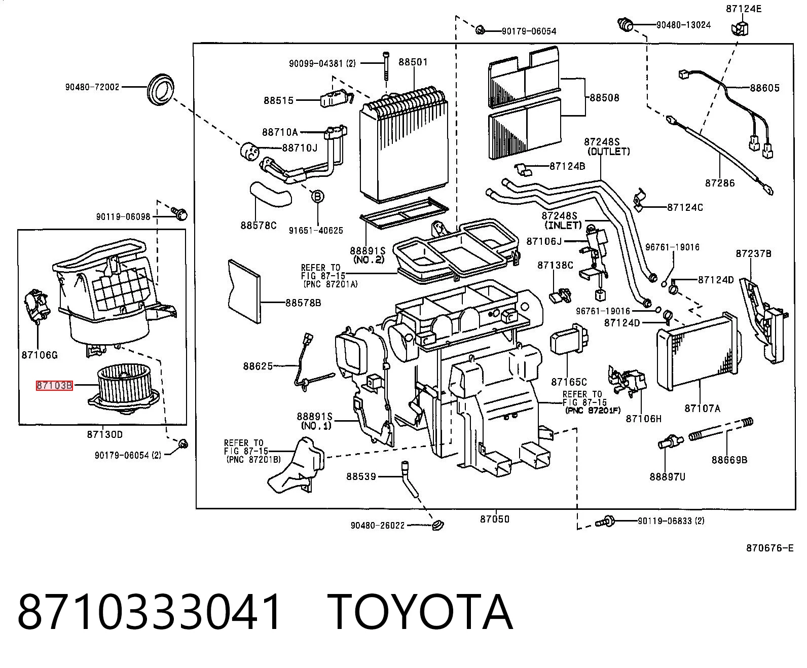 8710333041 Toyota Електромотор пічки