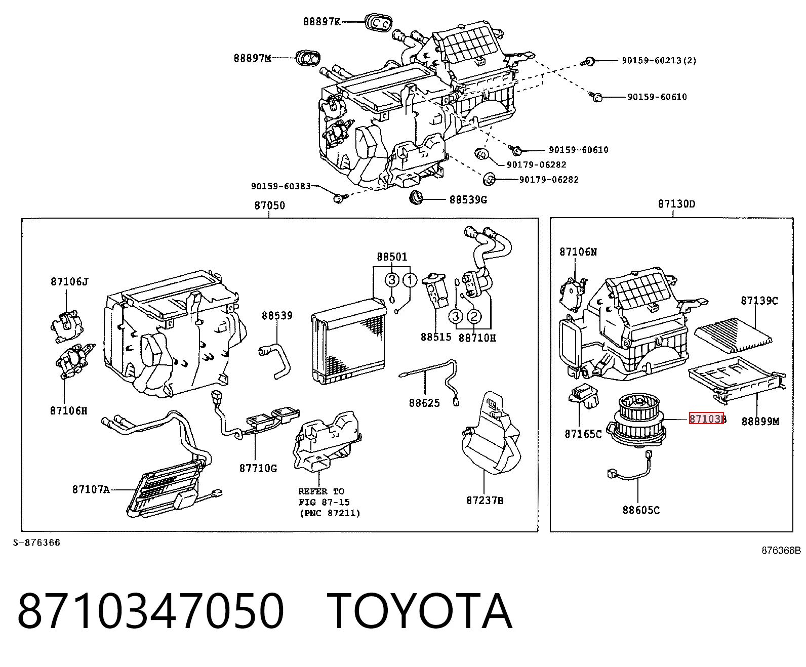 8710347050 Toyota Електромотор пічки