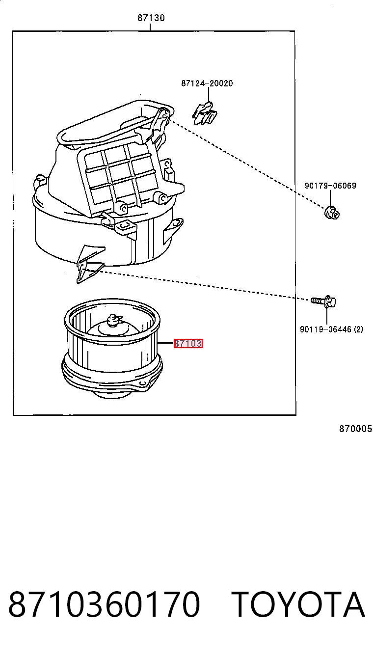 8710360170 Toyota Електромотор пічки