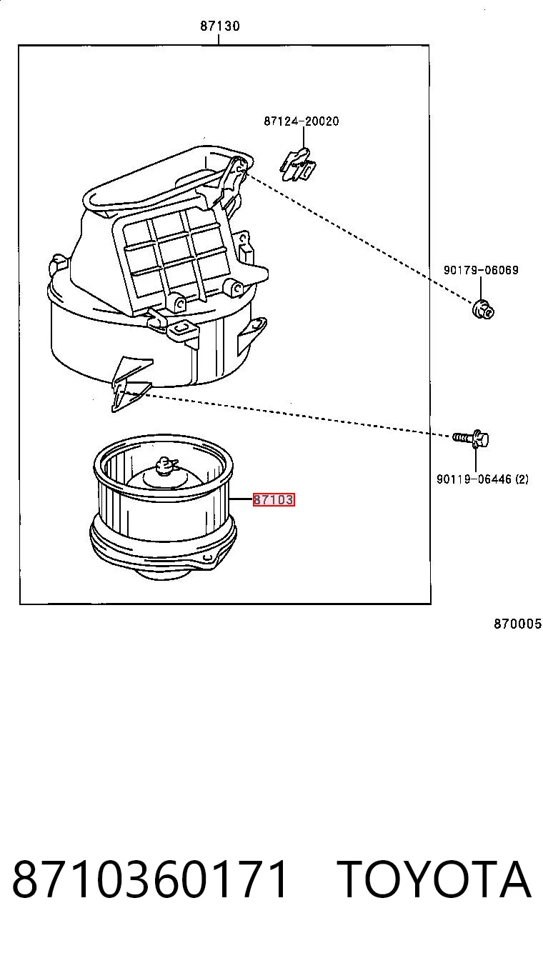 8710360171 Toyota Електромотор пічки
