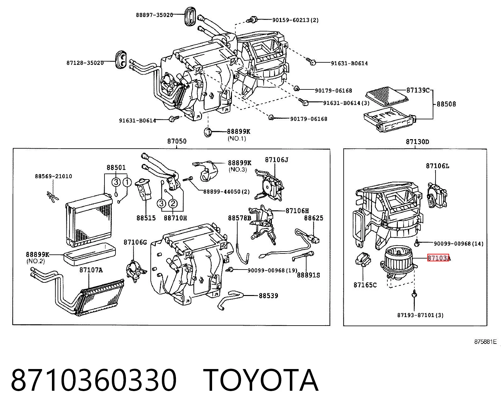 8710360330 Toyota Електромотор пічки