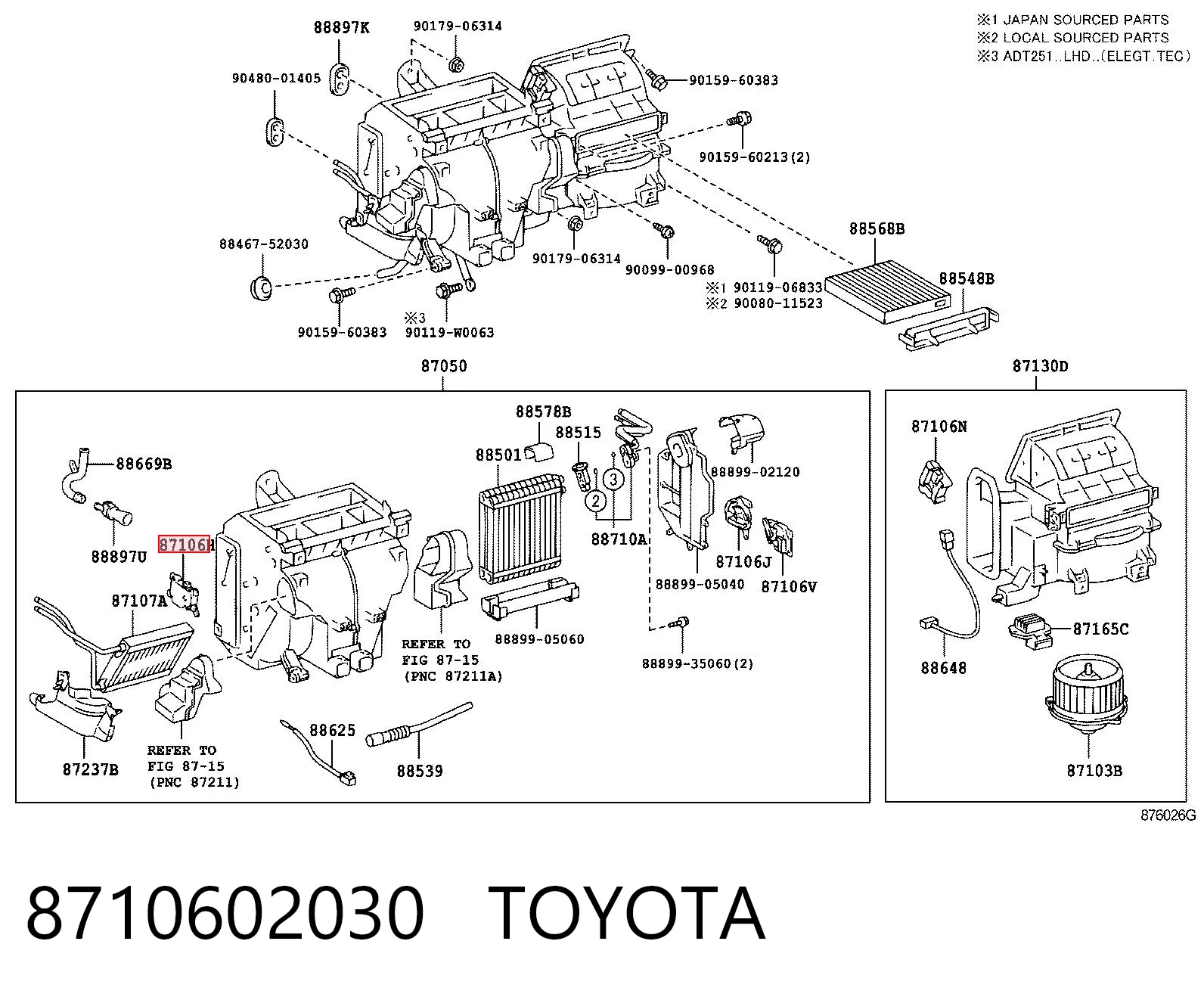 8710602030 Toyota Мотор заслінки печі