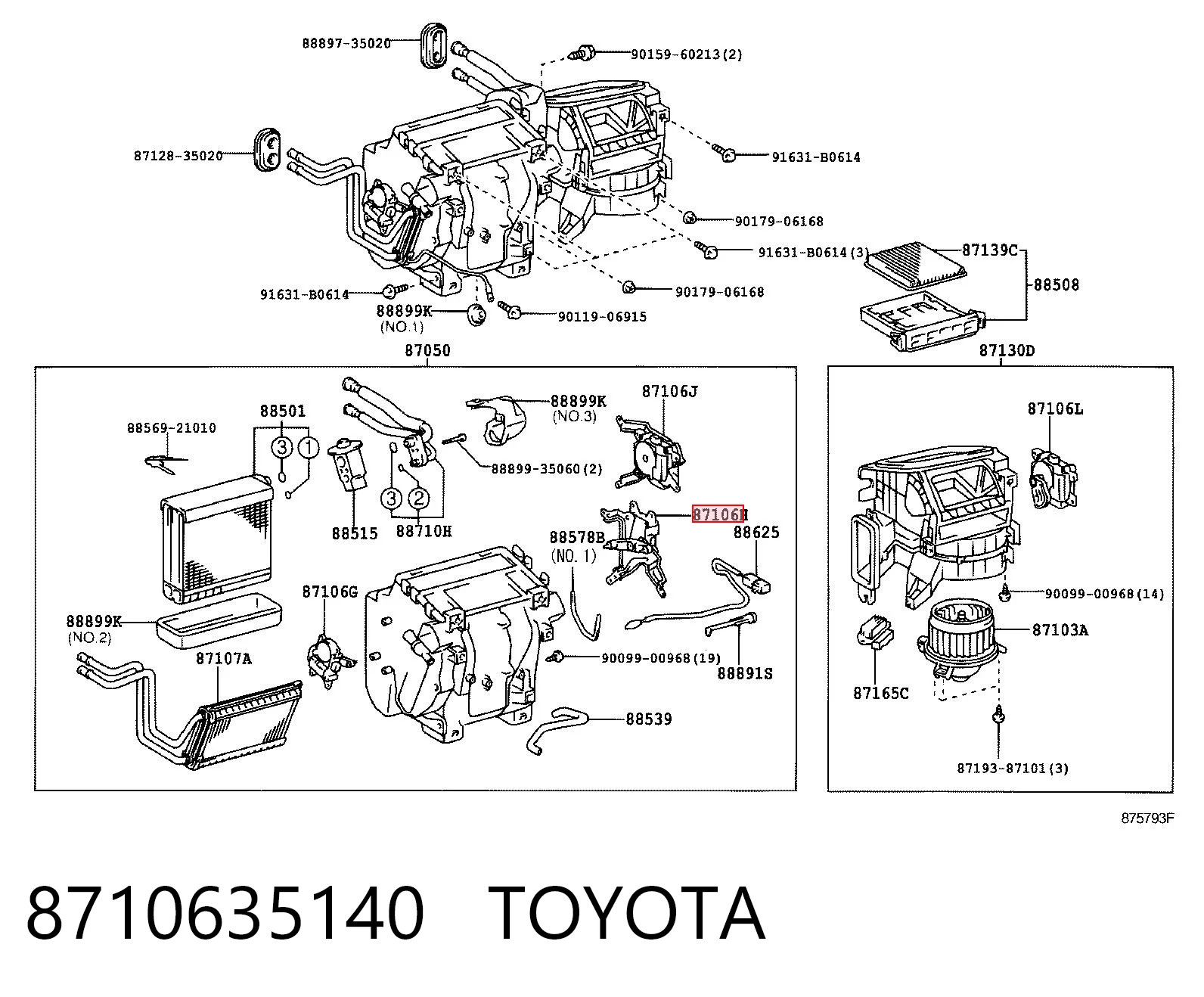 8710635140 Toyota Мотор заслінки печі