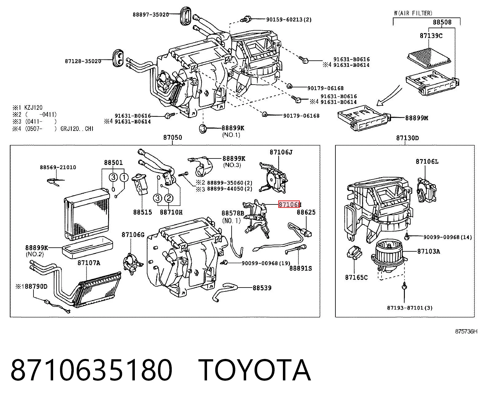 8710635180 Toyota Мотор заслінки печі