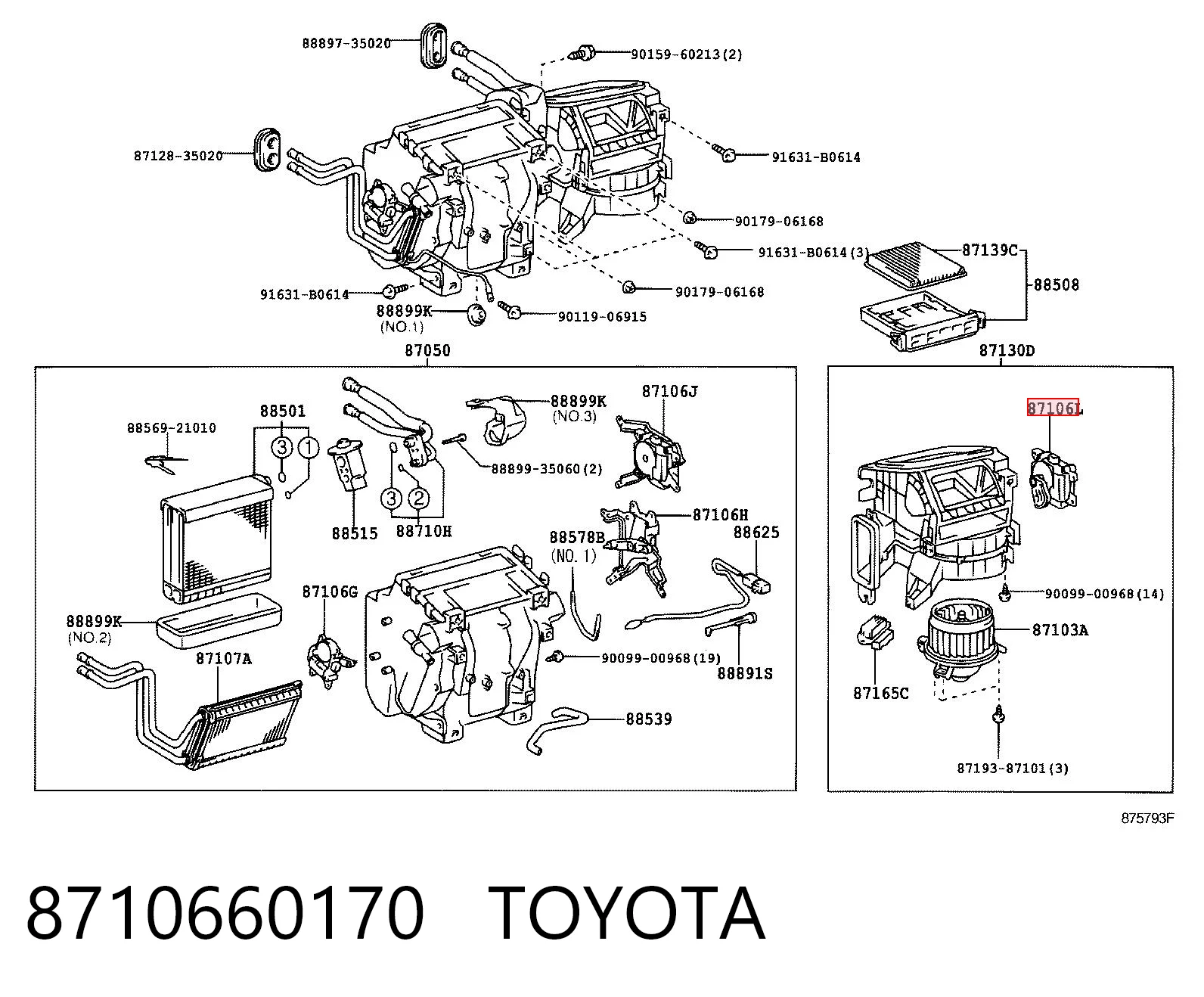 8710660170 Toyota Мотор заслінки печі